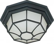 Nuvo 60/536 - 1 Light; 12 in.; Ceiling Spider Cage Fixture; Die Cast; Glass Lens; Textured Black Finish