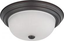 Nuvo 60/6011 - 2 Light; 13 in.; Flush Mount with Frosted White Glass; Color retail packaging; Mahogany Bronze