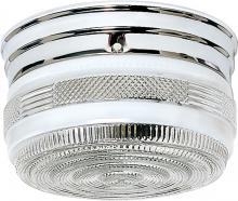 Nuvo 60/6027 - 2 Light; 8 in.; Flush Mount; Medium Crystal / White Drum; Color retail packaging; Polished Chrome