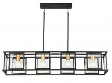 Nuvo 60/6417 - Payne; 4 Light; Island Pendant with Clear Beveled Glass; Midnight Bronze Finish