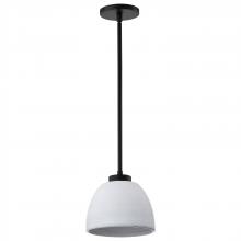 Nuvo 60/8012 - Collins; 8 Inch Mini Pendant; Ceramic with Silver Accents; Matte Black Finish