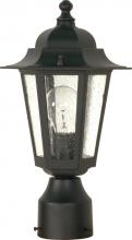 Nuvo 60/996 - Cornerstone; 1 Light; 14 in.; Post Lantern with Clear Seed Glass; Textured Black Finish