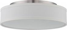 Nuvo 62/524 - Heather; LED Flush Fixture with White Linen Shade; Brushed Nickel Finish