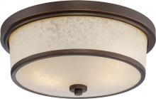 Nuvo 62/643 - Diego; LED Outdoor Flush Fixture with Satin Amber Glass; Mahogany Bronze Finish