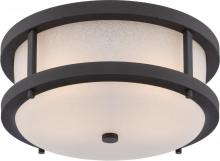 Nuvo 62/653 - Willis; LED Outdoor Flush Fixture with Antique White Glass; Textured Black Finish