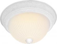 Nuvo SF76/131 - 2 Light - 11" Flush with Frosted Ribbed - Textured White Finish