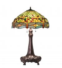 Meyda White 101830 - 31" High Tiffany Hanginghead Dragonfly Table Lamp
