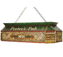 Meyda White 102894 - 40" Long Personalized Porter's Pub Oblong Pendant