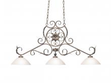 Meyda White 118120 - 54" Long Christabel 3 Light Oblong Pendant