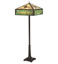 Meyda White 119175 - 64.5"H Green Pine Branch Mission Floor Lamp