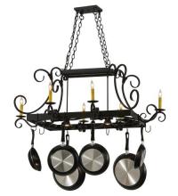 Meyda White 120275 - 50" Long Caiden 6 Light W/Downlights Pot Rack