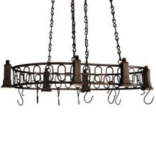 Meyda White 121343 - 43" Long Revival Deco 6 Light Pot Rack