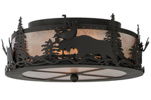 Meyda White 136320 - 17" Wide Moose at Dusk Flushmount