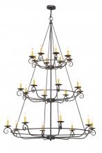 Meyda White 151278 - 60"W Estrella 24 LT Three Tier Chandelier