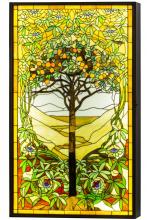 Meyda White 152459 - 30" Wide X 48.5" High Tiffany Tree of Life Stained Glass Lighted Window