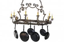 Meyda White 153216 - 48" Long Tourelle 10 Light W/Downlights Pot Rack