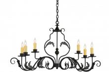 Meyda White 157238 - 42" Long Augusta 6 Light Oblong Chandelier