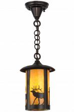 Meyda White 160626 - 8" Wide Fulton Lone Elk Mini Pendant
