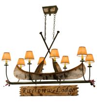 Meyda White 161863 - 52" Long Personalized Canoe 8 Light Oblong Chandelier