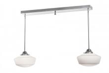 Meyda White 164451 - 47" Long Revival Schoolhouse 2 LT Traditional Globe Island Pendant