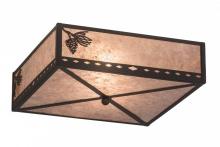 Meyda White 171415 - 18" Square Balsam Pine Flushmount