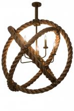 Meyda White 186114 - 36" Wide Cilindro Bola Rope Pendant