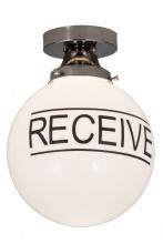 Meyda White 186574 - 10" Wide Personalized "Receive" Deli Orb Flushmount