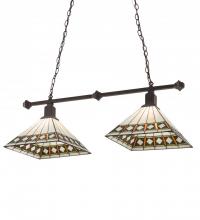 Meyda White 193707 - 38" Long Diamond Band Mission 2 Light Island Pendant