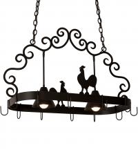 Meyda White 199553 - 35" Long Poulet 2 Light Pot Rack