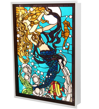 Meyda White 212842 - 22" Wide X 29" High Mermaid of the Sea Stained Glass LED Backlit Window