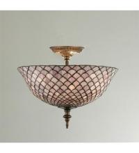 Meyda White 23310 - 16" Wide Tiffany Fishscale Flushmount