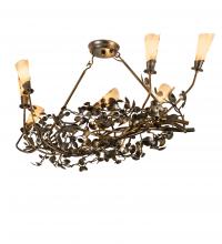 Meyda White 243530 - 46" Long Vinca Vine 7 Light Oblong Chandelier