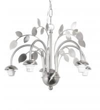 Meyda White 69887 - 18" Wide Silver Leaf 5 Light Chandelier